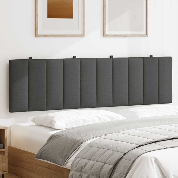 vidaXL Мека табла за легло Hanko, тъмносива, 180 см, плат