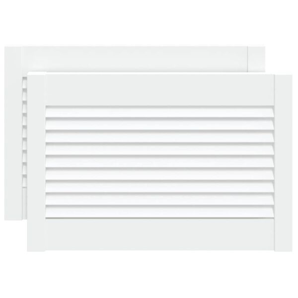 vidaXL Врати за шкафове решетен дизайн 2 бр бял 39,5x59,4 см бор масив