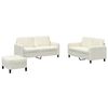 vidaXL Комплект дивани от 3 части, кремав, кадифе