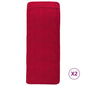 vidaXL Плажни кърпи 2 бр бордо 60x135 см текстил 400 GSM