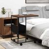 vidaXL Помощна маса с колелца черна 55x36x63,5 см инженерно дърво