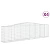 vidaXL Габионни кошници арка 4 бр 400x50x100/120 см поцинковано желязо