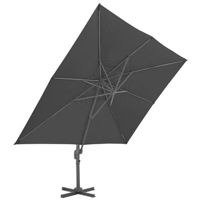 vidaXL Градински чадър чупещо рамо алуминиев прът 400x300 см антрацит