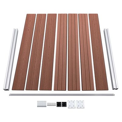 vidaXL Комплект оградни панели, WPC, 872x146 см, кафяв