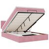 vidaXL Османска легло с матрак и LED, розово, 140x190 см, кадифе