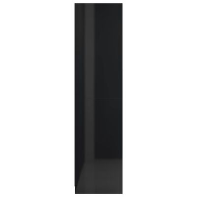 vidaXL Гардероб с чекмеджета, черен силен гланц, 50x50x200 см, ПДЧ