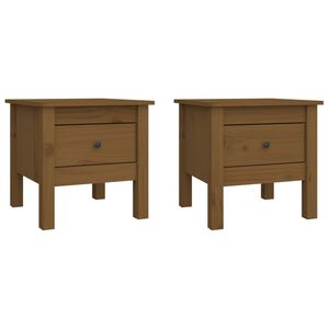 vidaXL Странични масички 2 бр меденокафяви 40x40x39 см бор масив