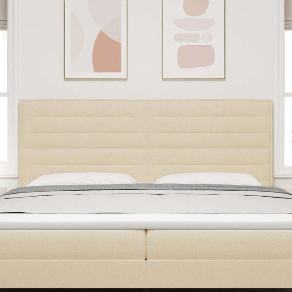 vidaXL Облегалка за глава с таблото Крем 200 cm Изкуствена