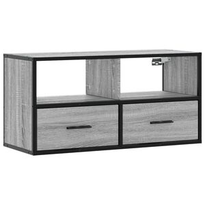 vidaXL ТB шкаф, сив сонома, 80x31x39,5 см, инженерно дърво и метал