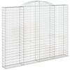 vidaXL Дъговидна габионна кошница 300x30x220/240 см поцинковано желязо