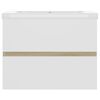 vidaXL Шкаф за баня с вградена мивка, бяло и дъб сонома, ПДЧ