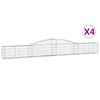 vidaXL Габионни кошници арка 4 бр 400x30x40/60 см поцинковано желязо