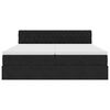 vidaXL Османска легло с матраци и LED, черно, 180x200 см, кадифе