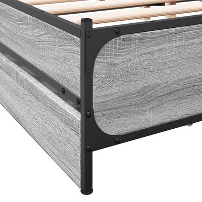 vidaXL Рамка за легло с чекмедже сив сонома 120x200 см инженерно дърво