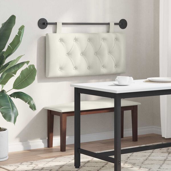 vidaXL Висяща табла Монтиране на стена Крем 100 x 55 x 7 см Кадифе