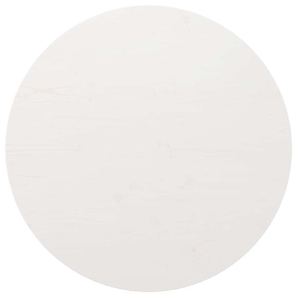 vidaXL Плот за маса, кръгъл, бял, &Oslash;80x3 см, бор масив