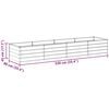 vidaXL Повдигната градинска леха, 320x80x45 см, стомана, сребриста