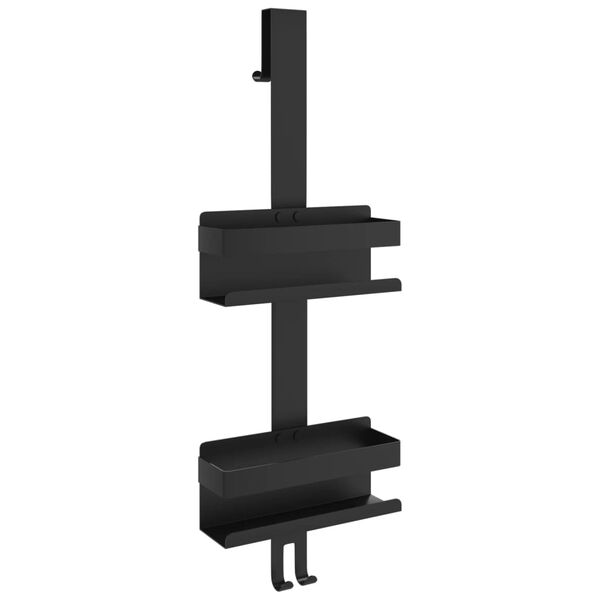 vidaXL Органайзер за душ кабина, черен мат, неръждаема стомана 304