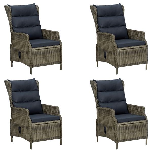 vidaXL Градински трапезен комплект, 5 части, кафяв