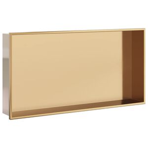 vidaXL Душ ниша, златист мат, 62x32x9 см, неръждаема стомана