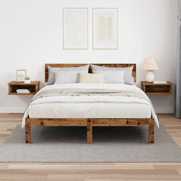 vidaXL Нощно шкафче 2 pcs Старо дърво 40 x 31 x 15 см Инженерно дърво