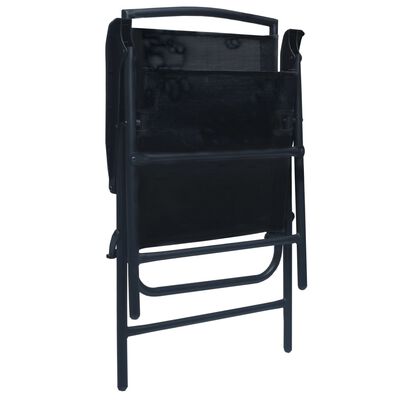 vidaXL Сгъваеми градински столове, 2 бр, textilene, черни