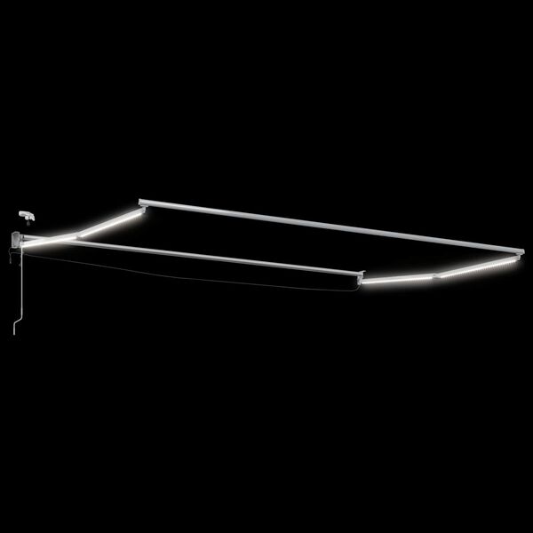 vidaXL Електрическа разтегателна рамка за сенник Бял 4 x 2 m Алуминий