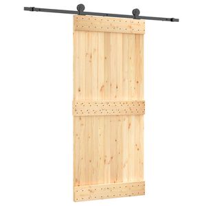 vidaXL Преплъзваща се врата 90 x 210 cm Естествено и черно