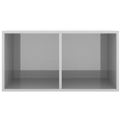 vidaXL Шкаф за винилови плочи, сив гланц, 71x34x36 см, инженерно дърво