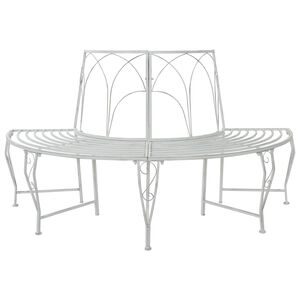 vidaXL Дървесен бенч 4 -местен 160 x 80 x 89 см steel Антично бяло