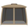 vidaXL Шатра двоен покрив и мрежести стени таупе 2,93x2,93 м стомана