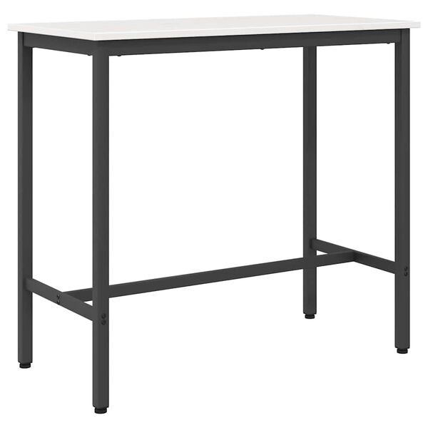 vidaXL Маса Бяло 100 x 50 x 91 cm Инженерна дървесина и стомана