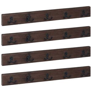 vidaXL Закачалка Кафяво 60 x 7 x 8 см Солидно възстановено дърво