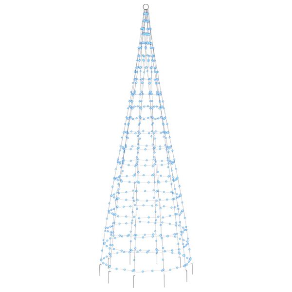vidaXL Коледна светеща елха на флагщок 550 LED синьо 300 см