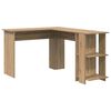 vidaXL Ъглово бюро Дъб Инженерно дърво 140 x 113,5 x 75 см