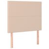 vidaXL Рамка за легло с табла, капучино, 80x200 см, изкуствена кожа