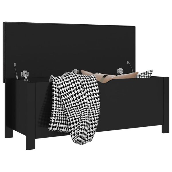 vidaXL Кутия за съхранение черен гланц 105x40x45 см инженерно дърво