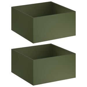 vidaXL Градинска саксия 2 бр. Маслиненозелено 60 x 60 x 40 cm