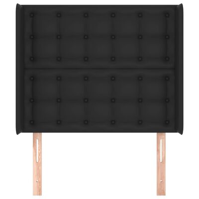 vidaXL Горна табла с уши, черна, 83x16x118/128 см, изкуствена кожа