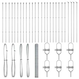 vidaXL Стълб за ограда. Сребрист