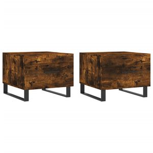 vidaXL Кафе маси, 2 бр, опушен дъб, 50x50x40 см, инженерно дърво