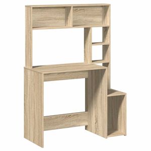 vidaXL Бюро с рафтове, сонома дъб, 100x45x140 см, инженерно дърво