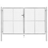 vidaXL Градинска врата, поцинкована стомана, 306x200 см, сребриста