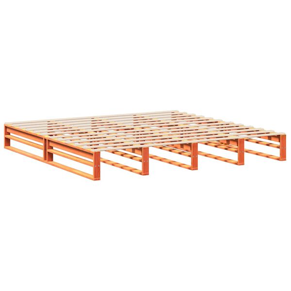 vidaXL Рамка за легло без матрак, восъчнокафяв, 200x200 см, бор масив