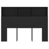 vidaXL Табла за легло тип шкаф, черна, 140x19x103,5 см