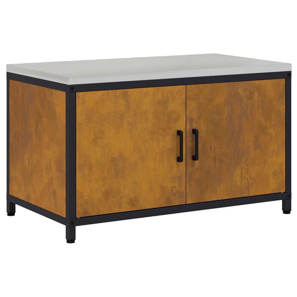 vidaXL Съхранение в кухнята с рафт Ръждясало 60 x 50 x 92 см Стомана