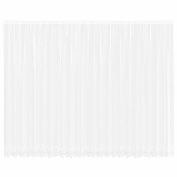 vidaXL Перде от дантела С завеси Флорален Бяло 260 x 600 см Полиестер