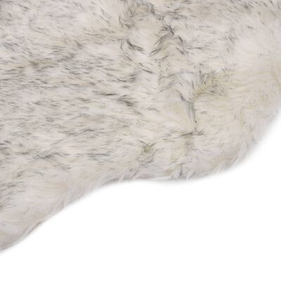 vidaXL Килим, 60x90 см, изкуствена овча кожа, сив меланж