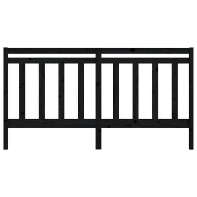 vidaXL Горна табла за легло, черна, 186x4x100 см, бор масив