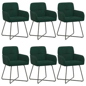 vidaXL Обедени столове 6 pcs Кадифе Тъмнозелено 59 x 56,5 x 86 см